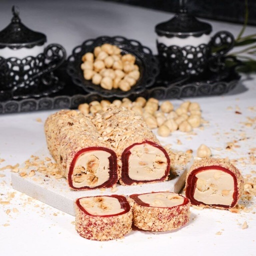 Fındık Kaplı Çilekli Fındık Kremalı Sarma Lokum